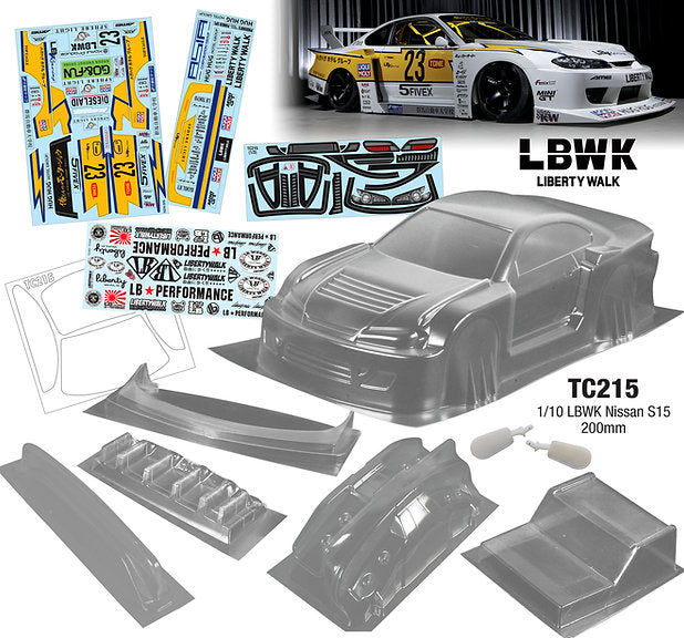 TC215 1/10 LBWK Nissan S15, Drift MST HPI Kyosho 200mm x 257mm