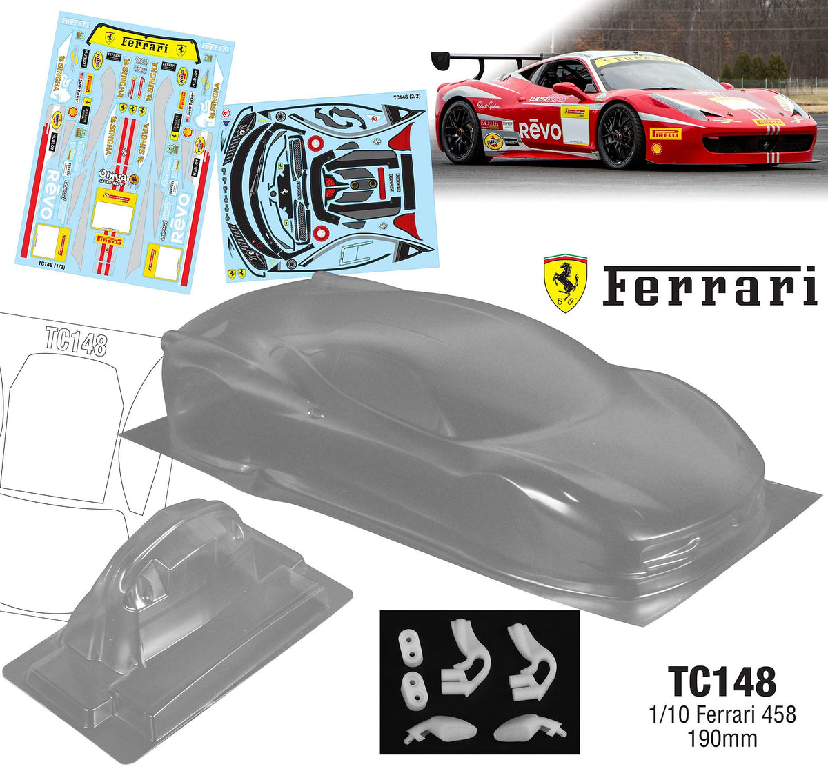 ○1/10 RC タミヤ 特別企画商品 フェラーリ 458 チャレンジ 軽量