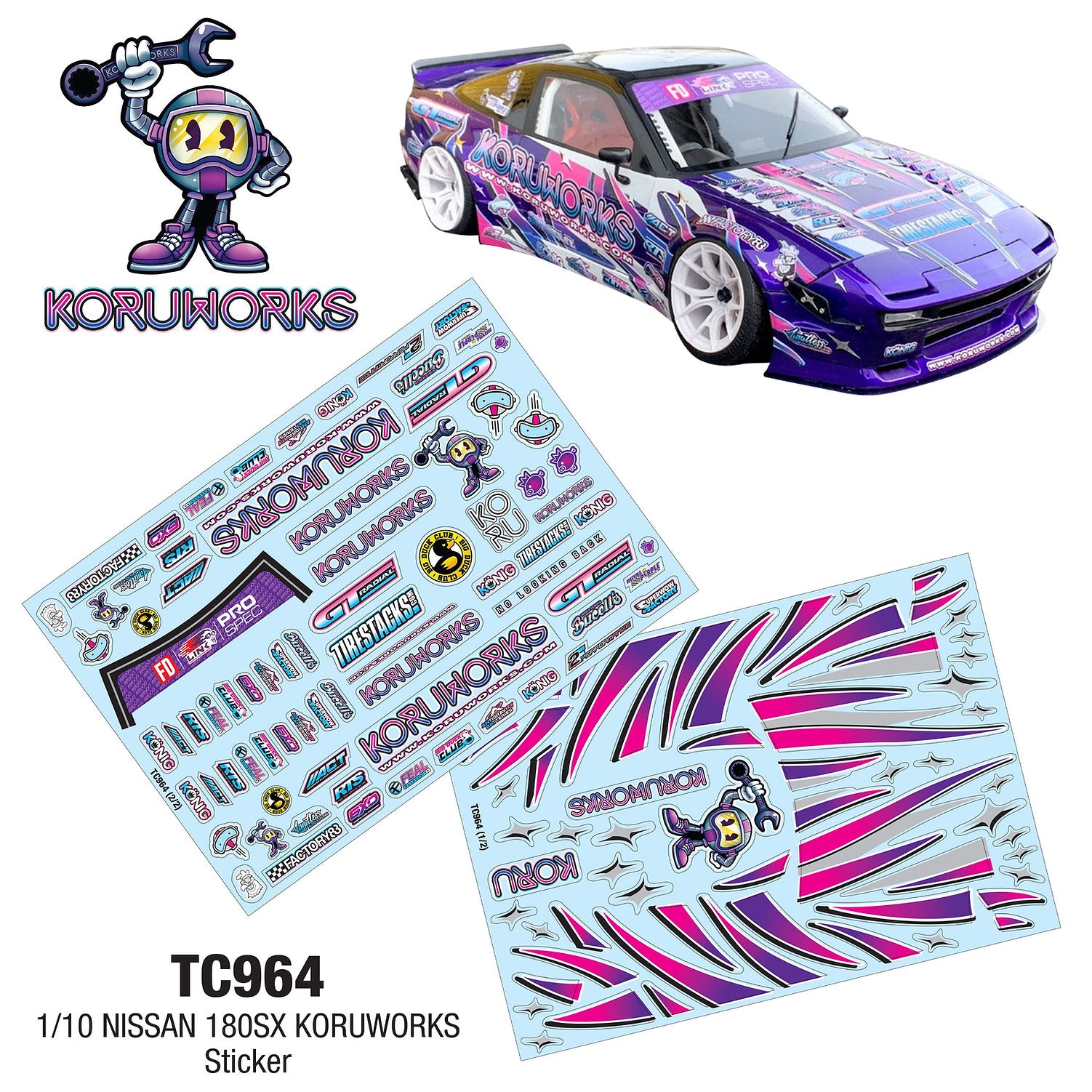 TC964 1/10 NISSAN 180SX KORUWORKS Sticker