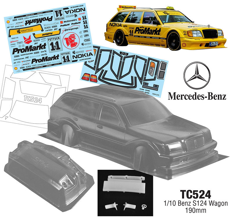 シンゴ38 TC524 1/10 Benz S124 Wagon (190mm) MST HPI Drift Tamiya Yokomo
