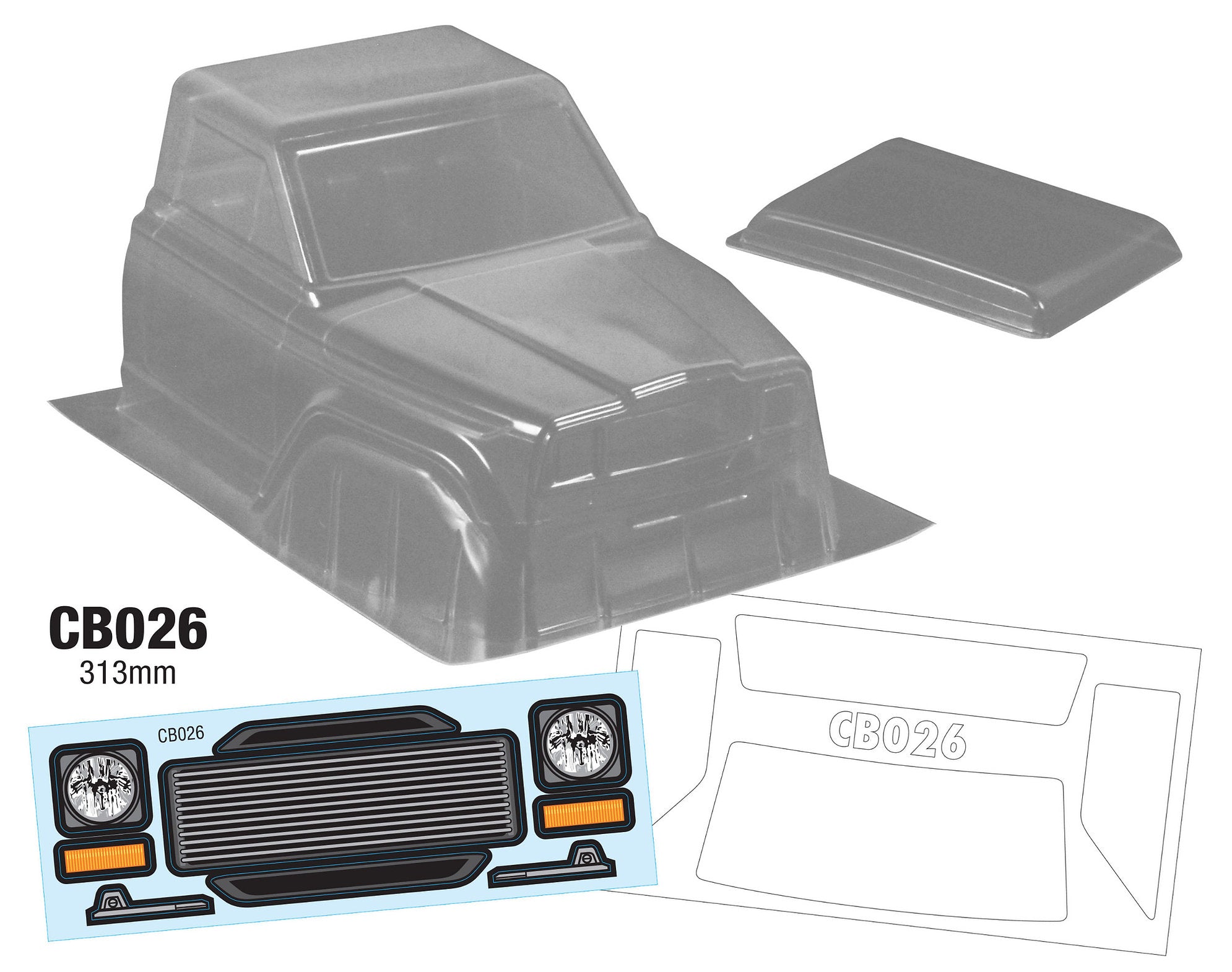 CB026 1/10 Crawler Truck Cab Only