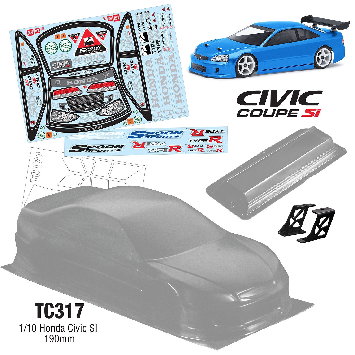 TC317 1/10 Honda Civic SI (190mm) Tamiya, MST, HPI, Drift