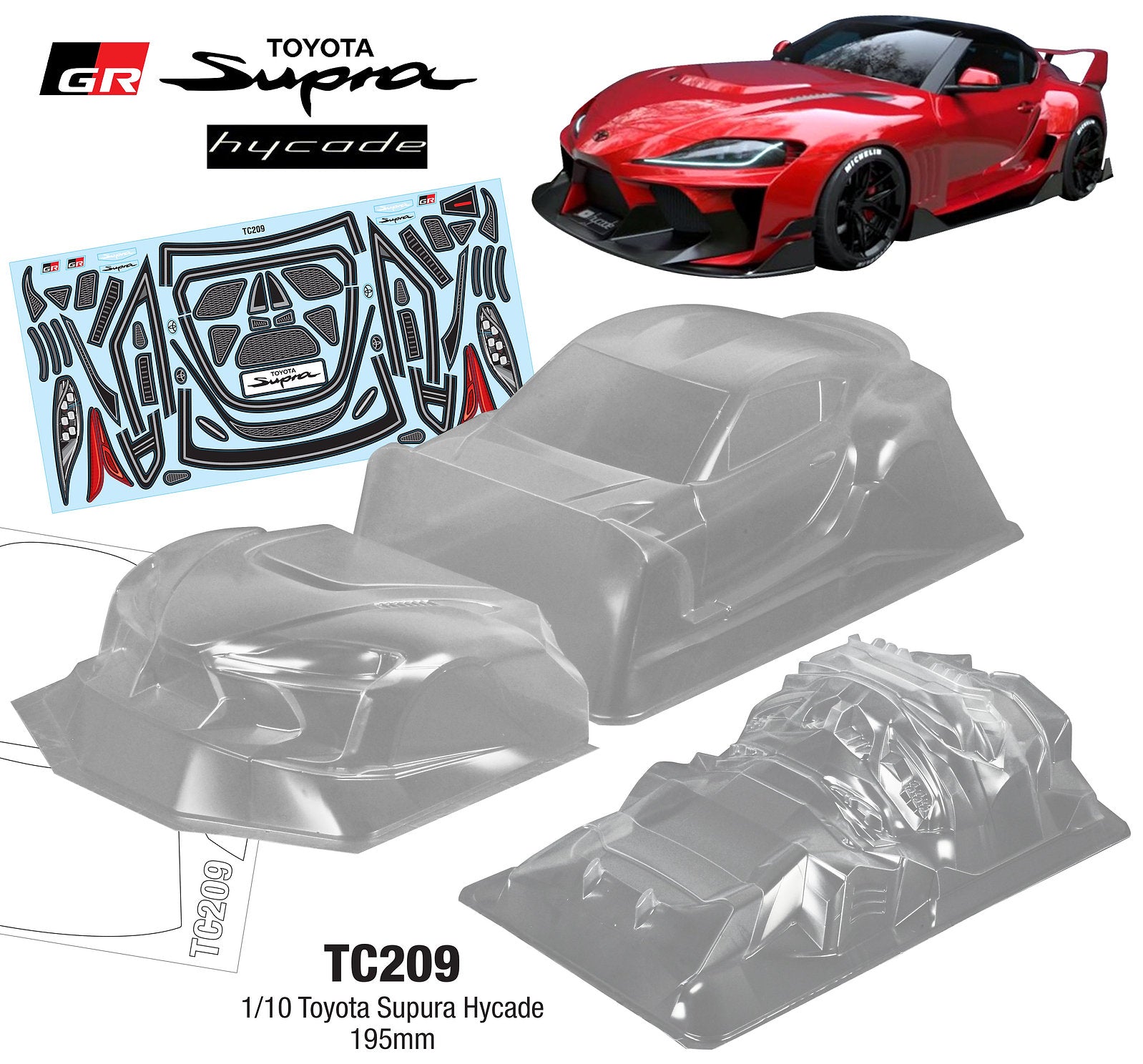 TC209 Toyota Supra Hycade Body Set (195mm x 258mm) – L&L models