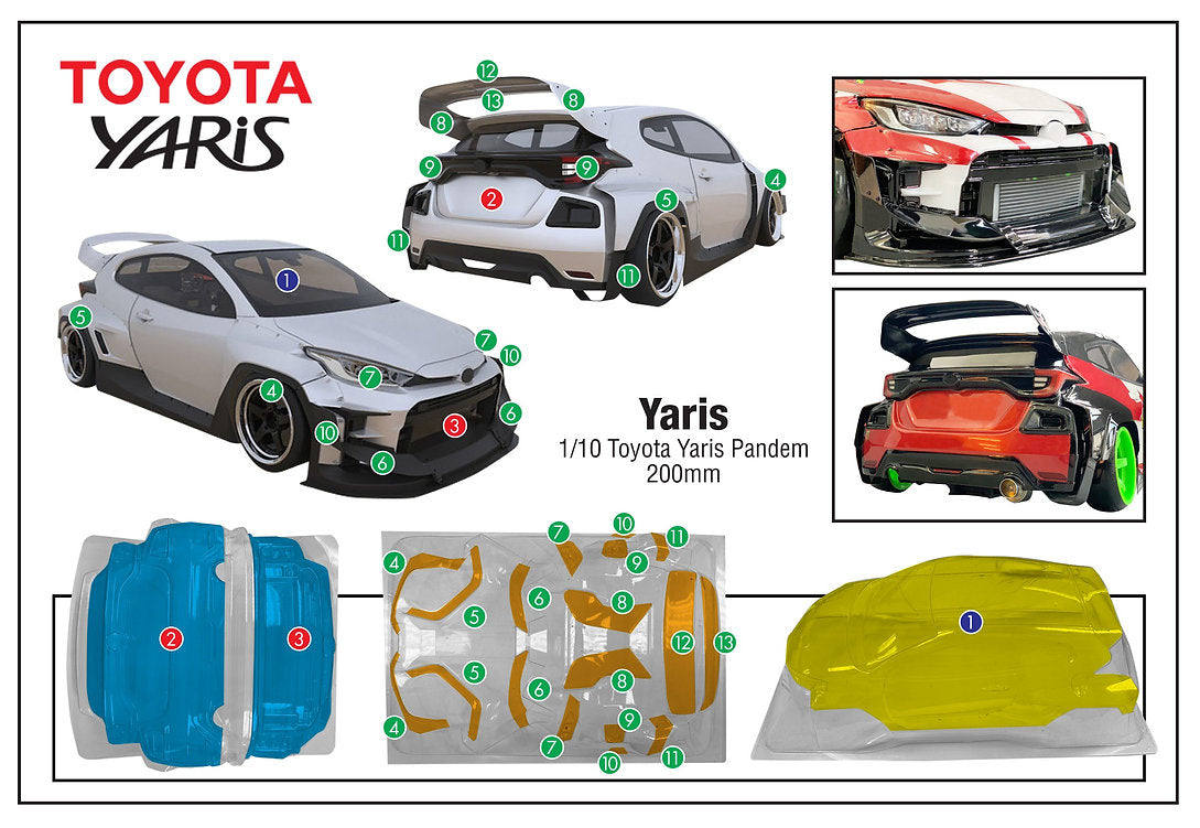 Yaris 1/10 Toyota Yaris Pandem, 200mm