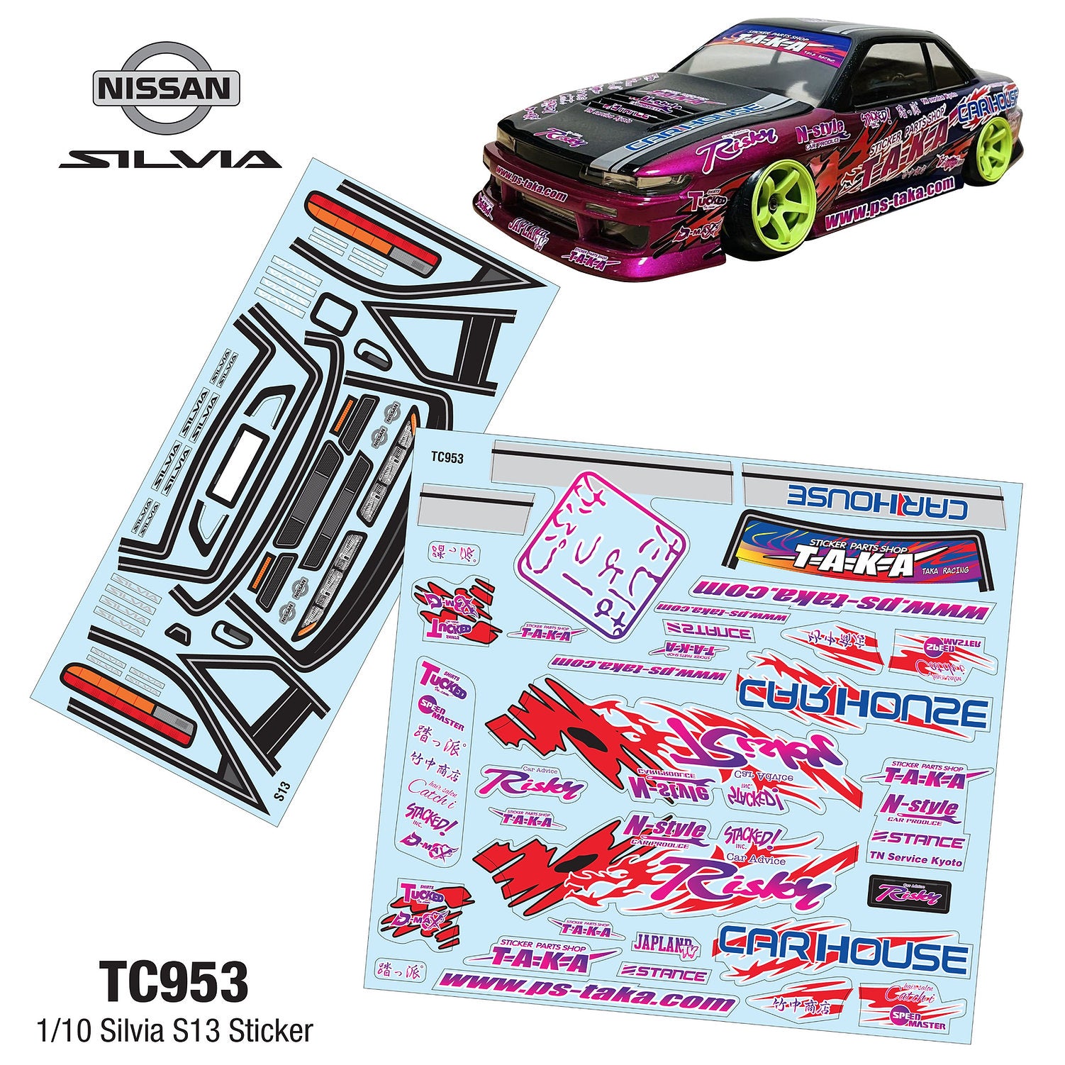 TC953 1/10 Silvia S13 Sticker