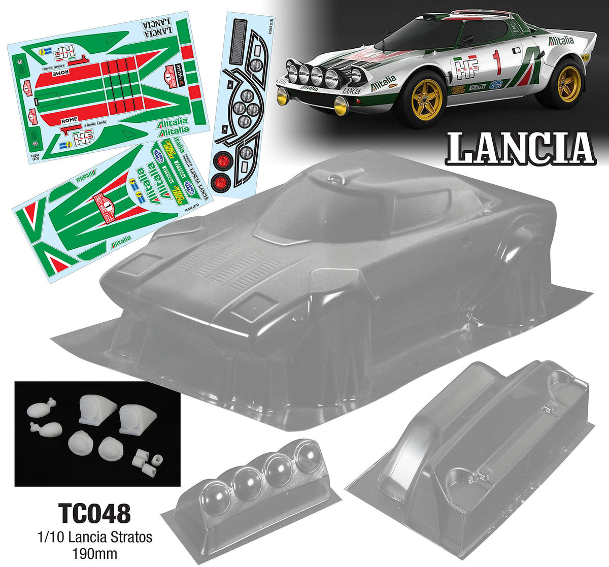 TC048 1/10 Lancia Stratos, 190mm Tamiya TT01 TT02 – L&L models