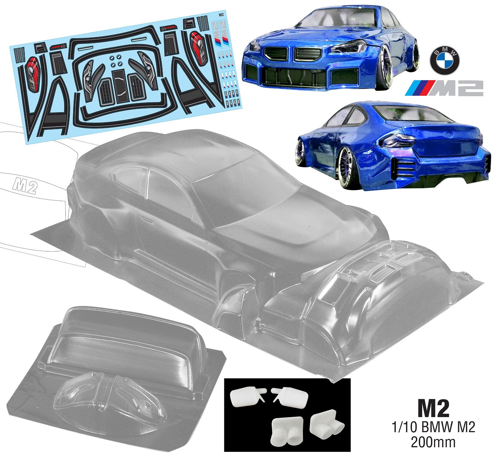 M2 1/10 BMW M2, 200mm