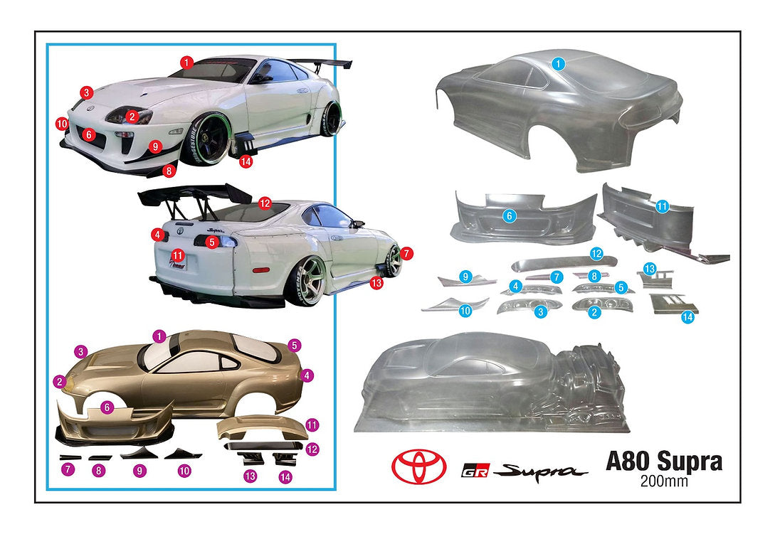 1/10 A80 Supra, 200mm – L&L models