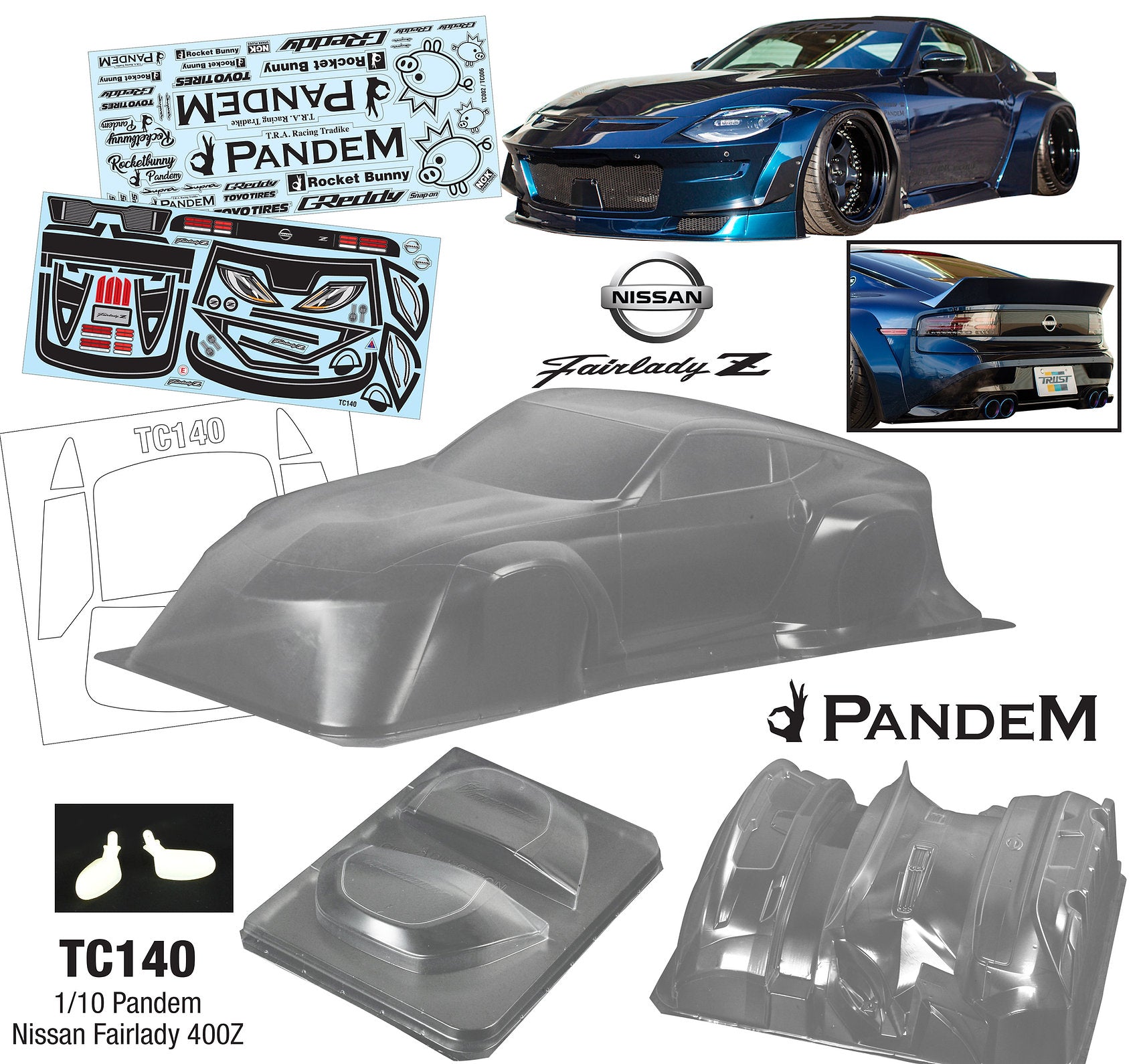 TC140 Fairlady 400Z Pandem Drift MST HPI Kyosho 200mm x 257mm