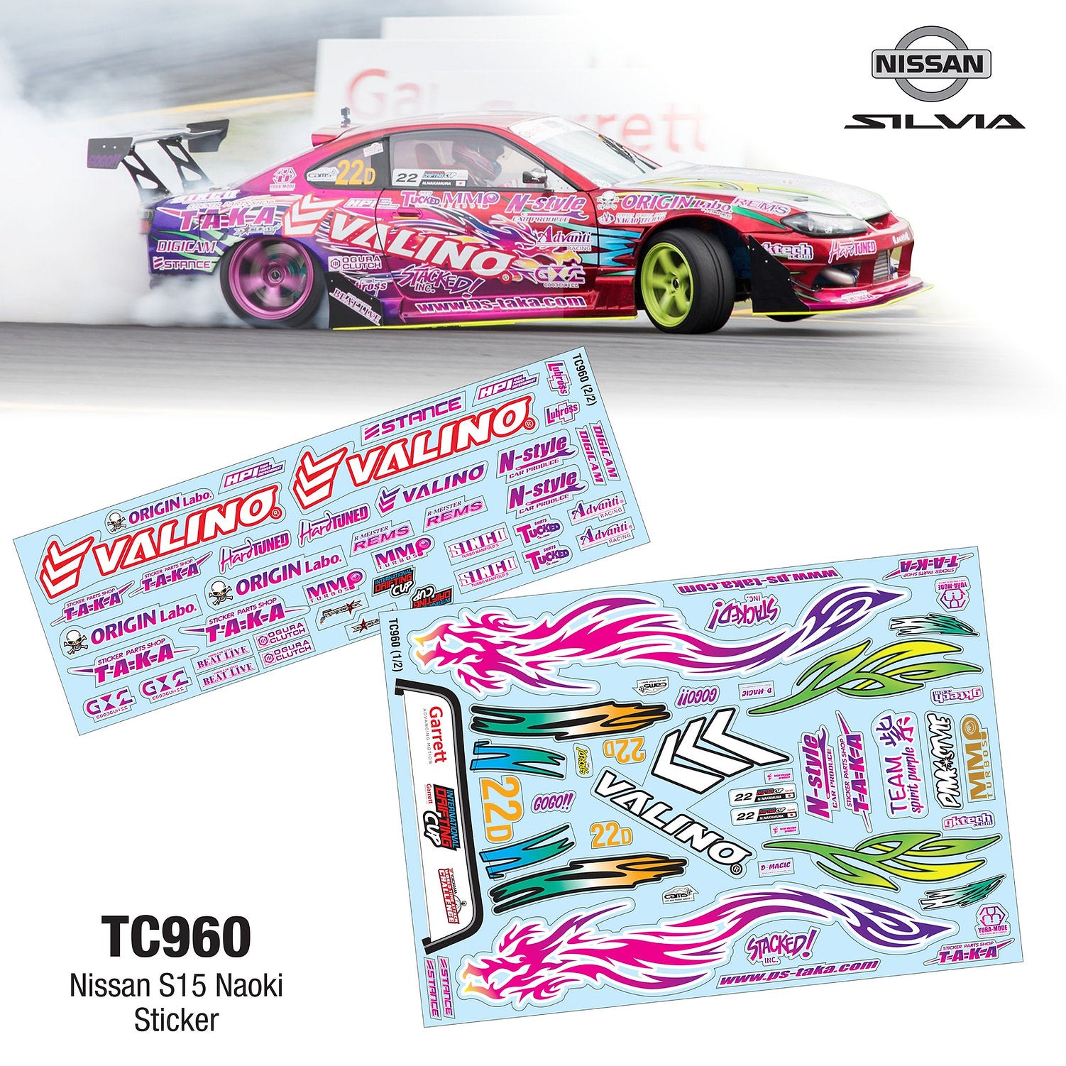 TC960 1/10 Nissan S15 Naoki Sticker