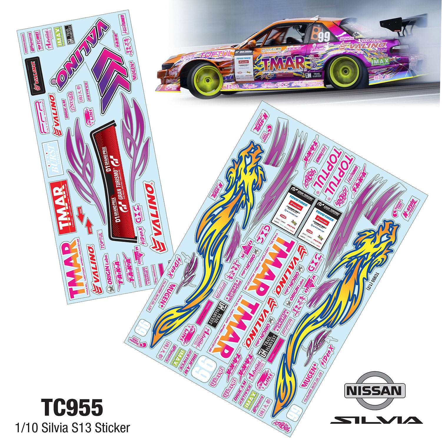 TC955 1/10 Silvia S13 Sticker