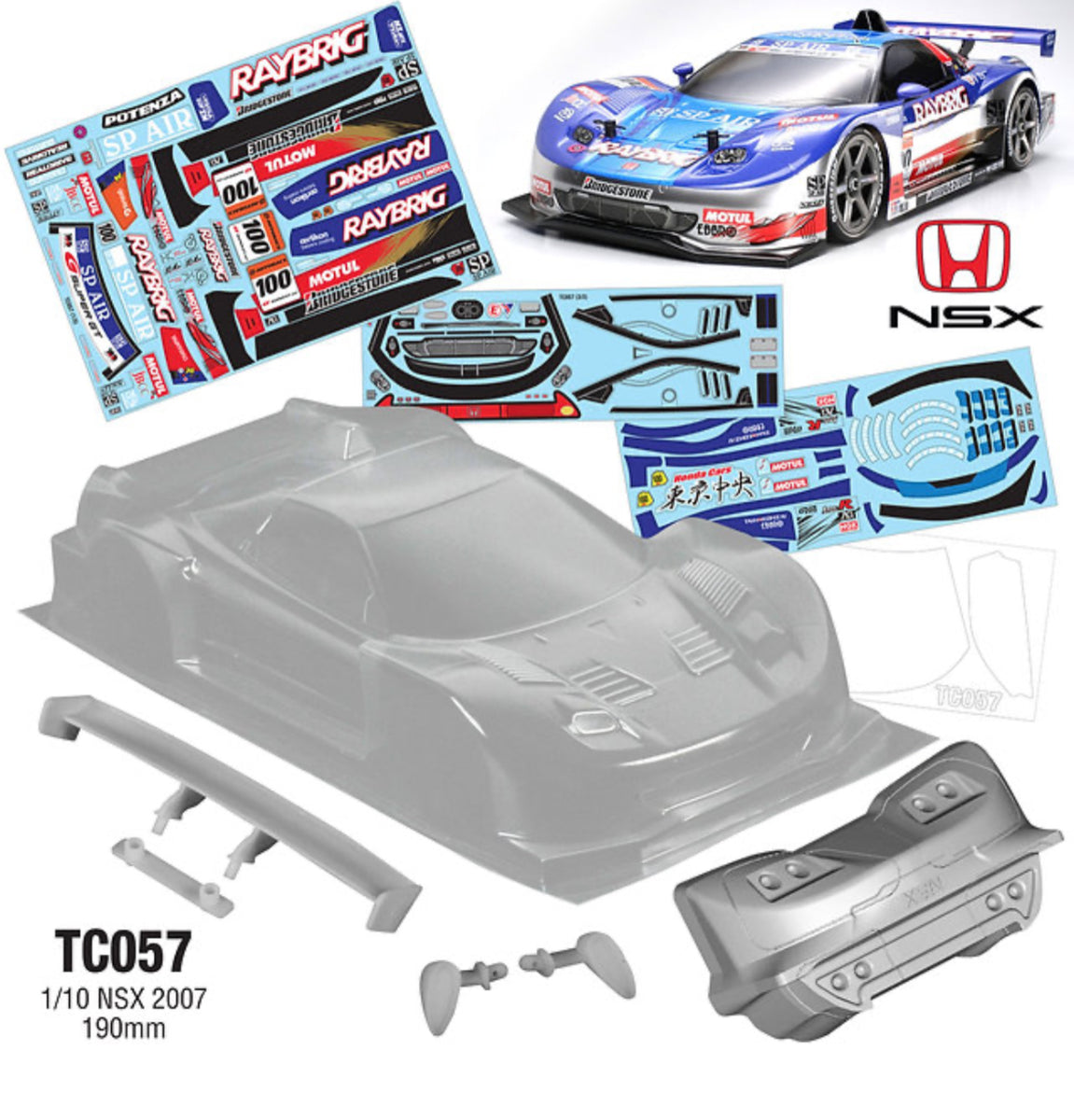 TC057 1/10 NSX 2007 tamiya TT01 TT02 RAYBRIG