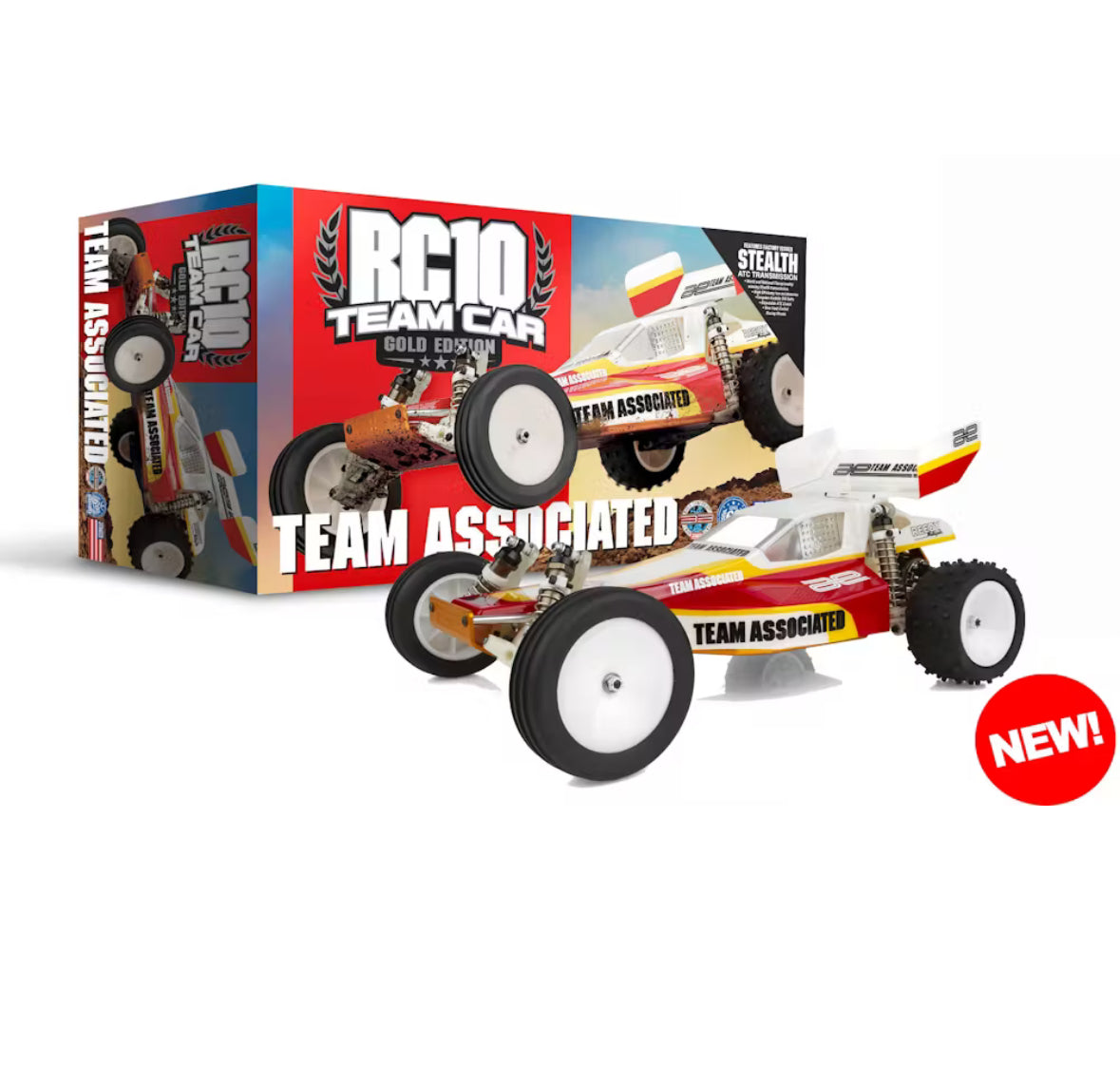 Team Associated #6035 RC10 Gold Pan Team authentic Car Kit with black aluminum tub chassis