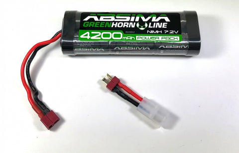 Absima Greenhorn NiMH Stick Pack 7.2V 4200 (T-Plug plus Tamiya Adaptor) 4100012