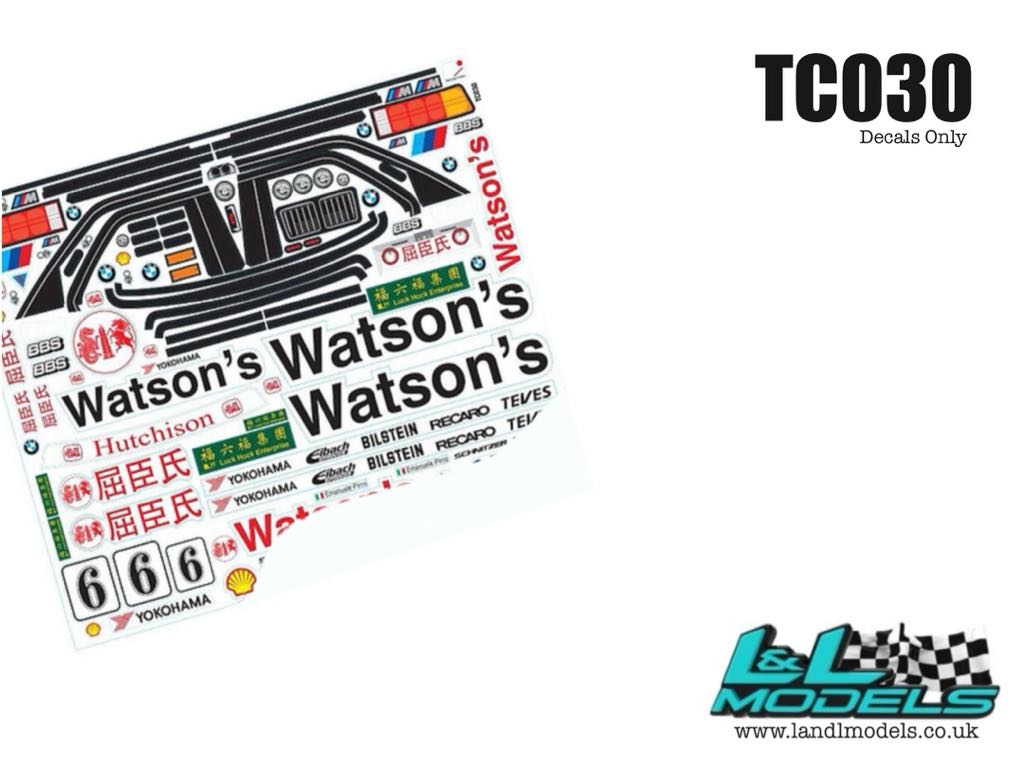 BMW E30 Watson's Decal Set
