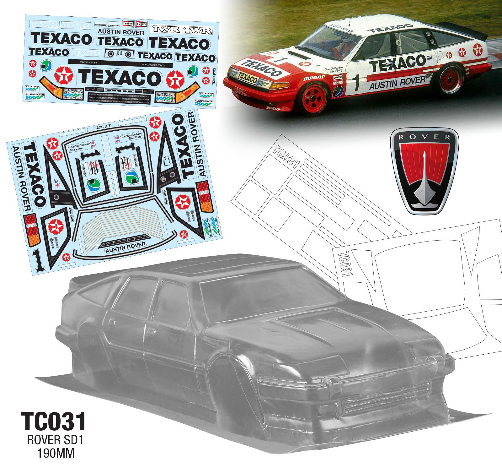 Rover SD1 190mm x 257mm With Decals Tamiya TT01 TT02