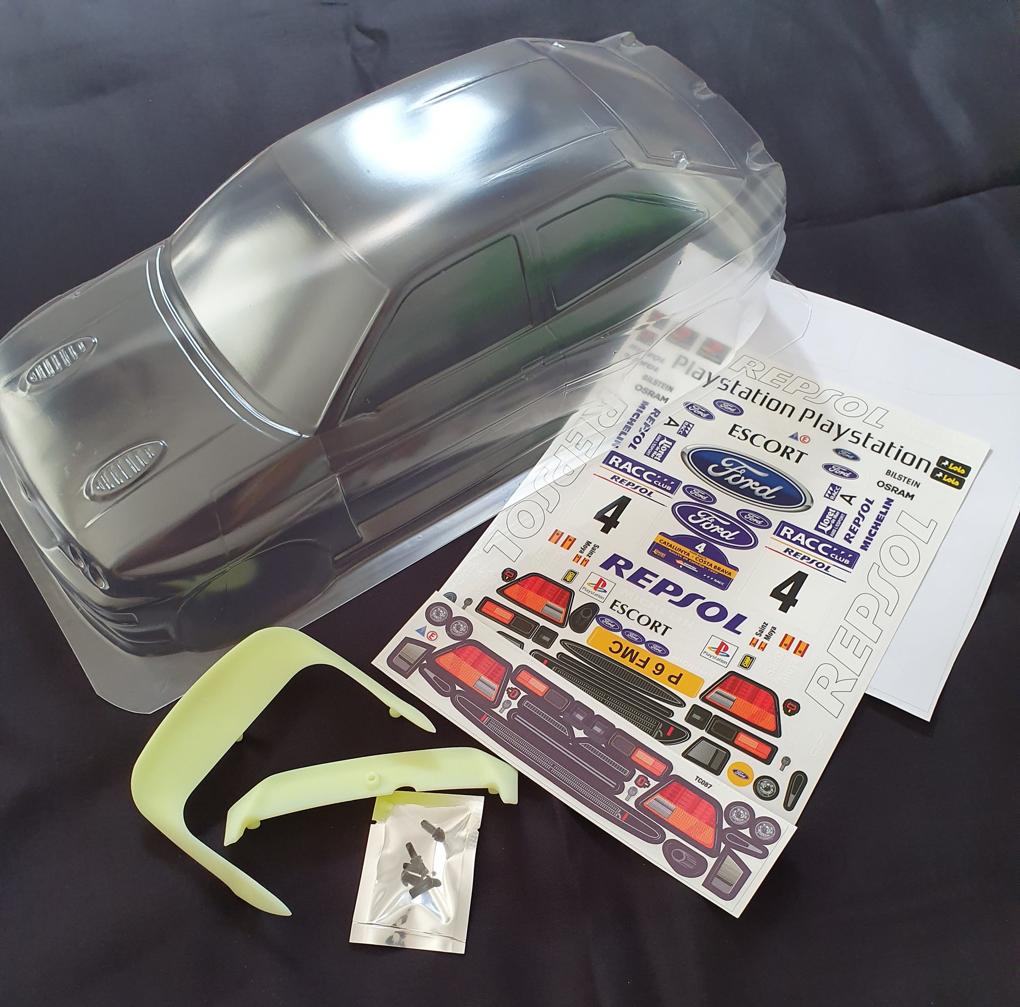 Ford Escort Cosworth with 3d printed rear wing new version repsol decals - L&L models