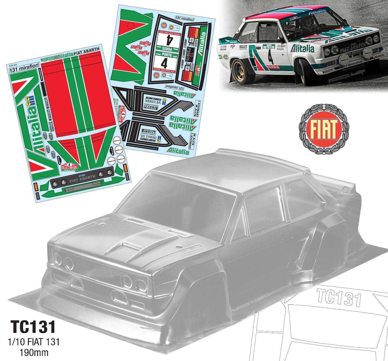 TC131 1/10 Alitalia Flat 131, 190mm Tamiya TT01 TT02