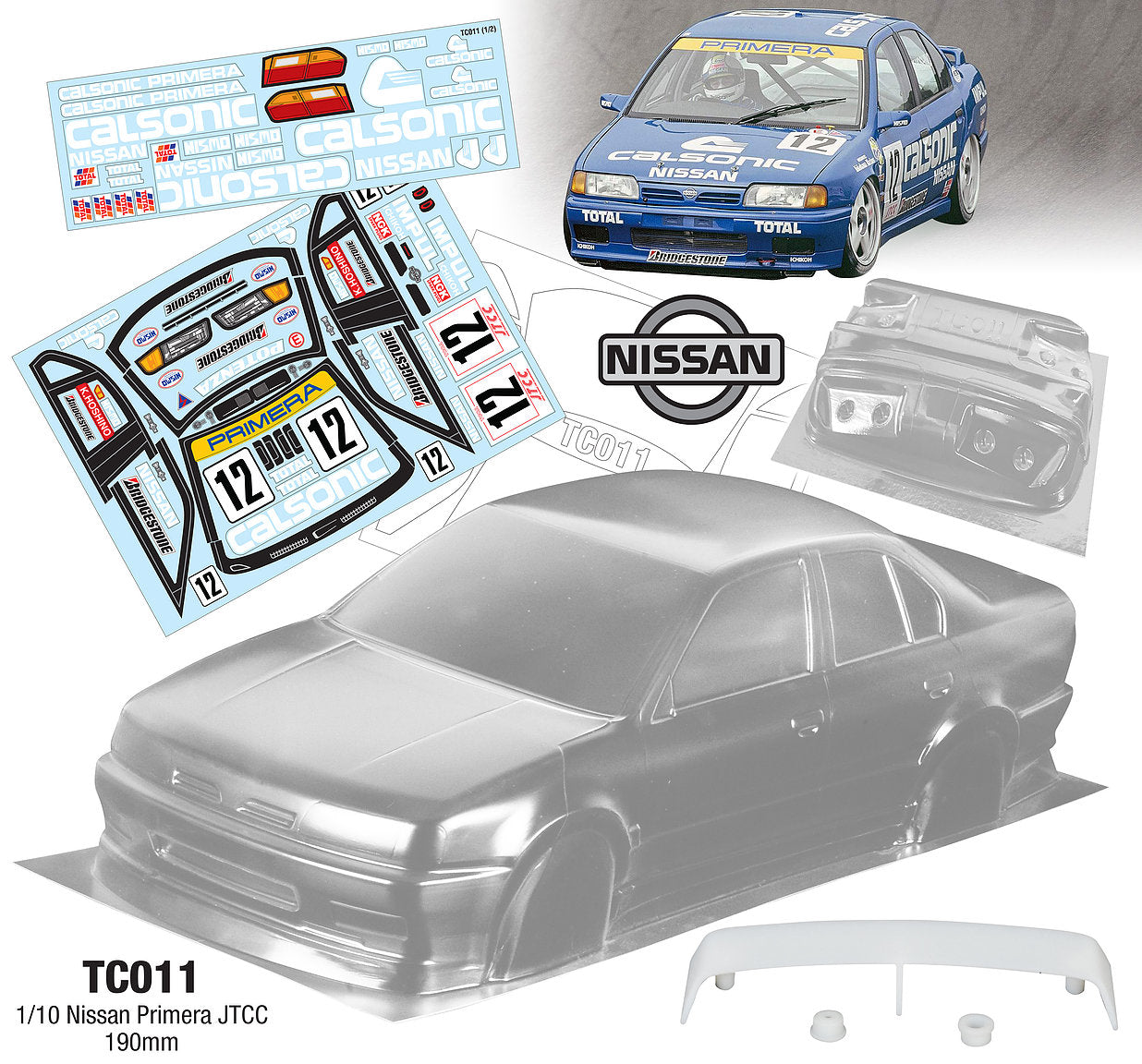 TC011 Nissan Primera Calsonic JTCC Body Set (190mm x 258mm) – L&L