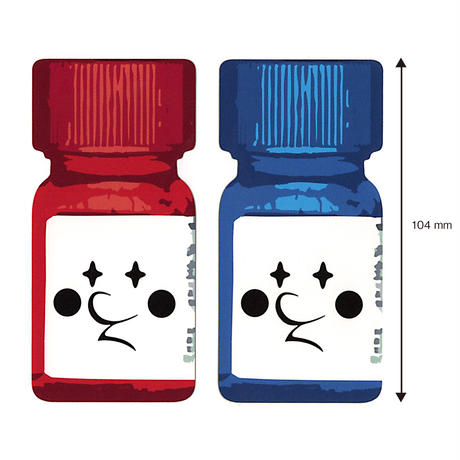 2 JW Bottle Head Stickers [Red / Blue] Tamiya Blockhead Motors