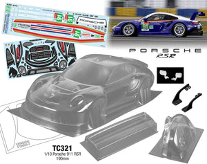 TC321 Porsche 911RSR, Rothmans 190mm Tamiya TT01 TT02 HPI Kyosho 257mm Drift