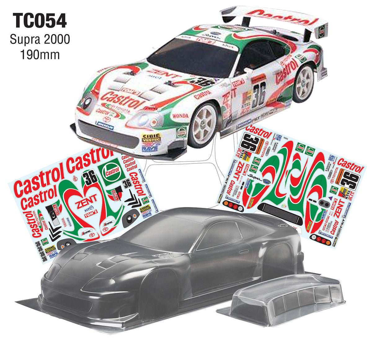 TC054 Toyota TOM'S Supra GT500 Body – L&L models TC054 Toyota TOM'S Supra GT500 Body – L&L models