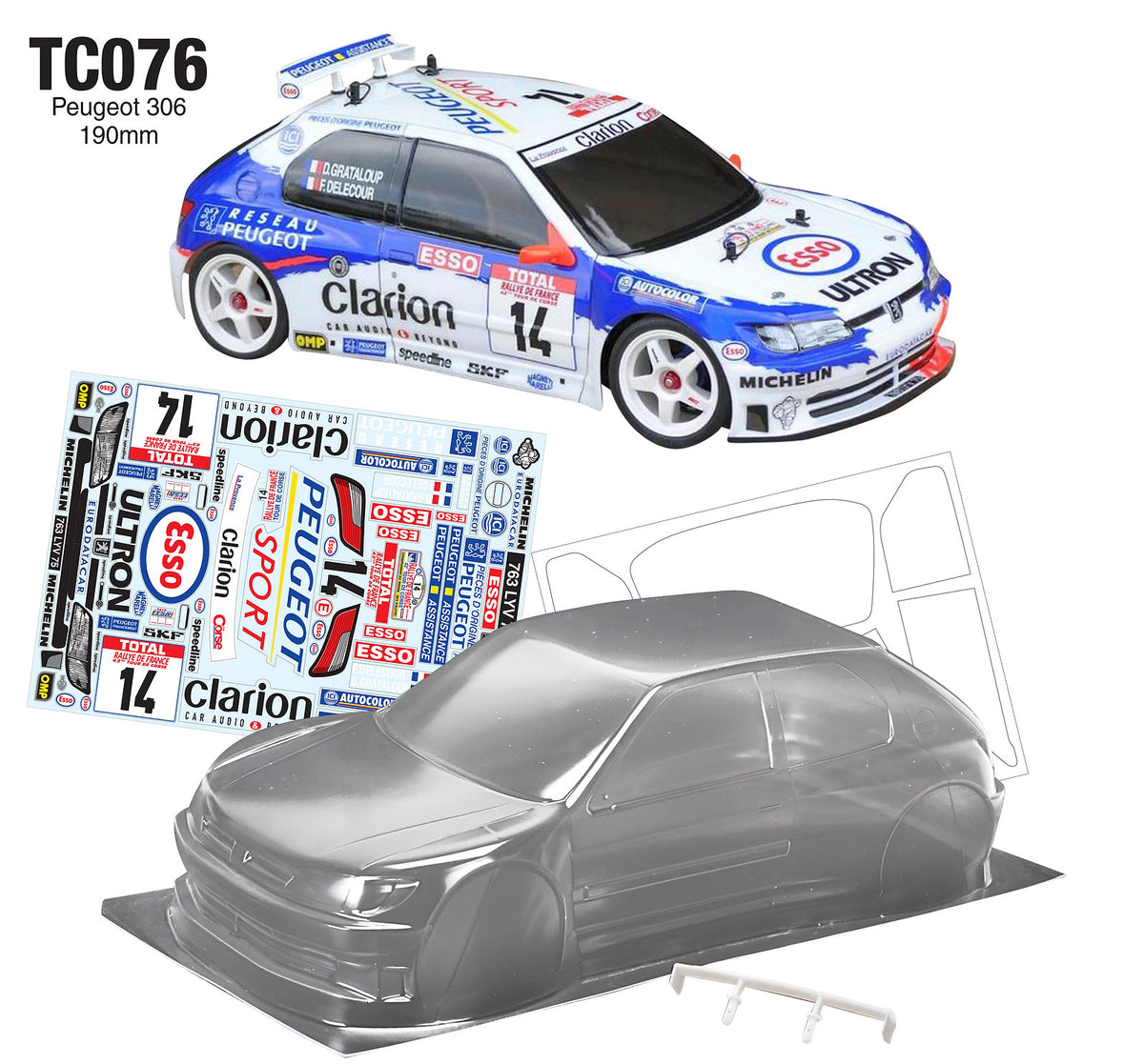 売り切り！☆田宮 タミヤ 1/10 プジョー306マキシ WRC スペアボディ 