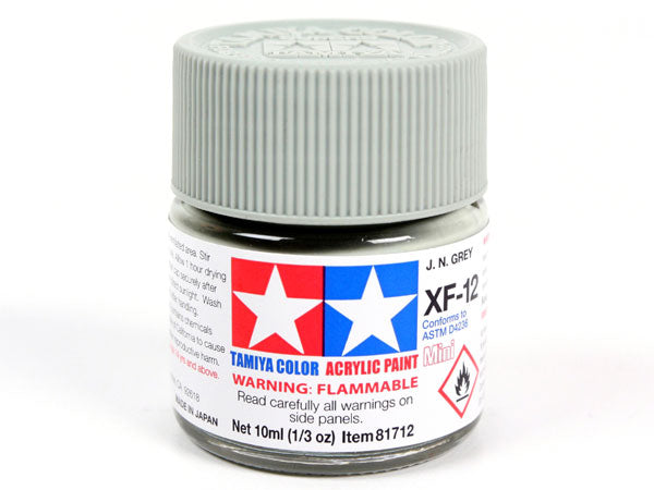 Tamiya XF-12 J.N. Grey Mini Acrylic Paint - 10ml 81712