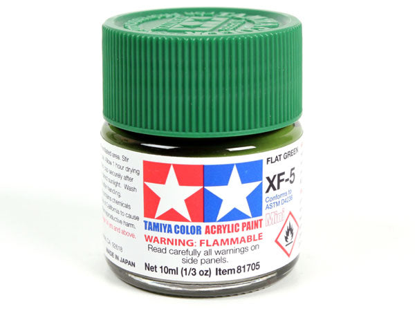 Tamiya XF-5 Flat Green Mini Acrylic Paint - 10ml 81705