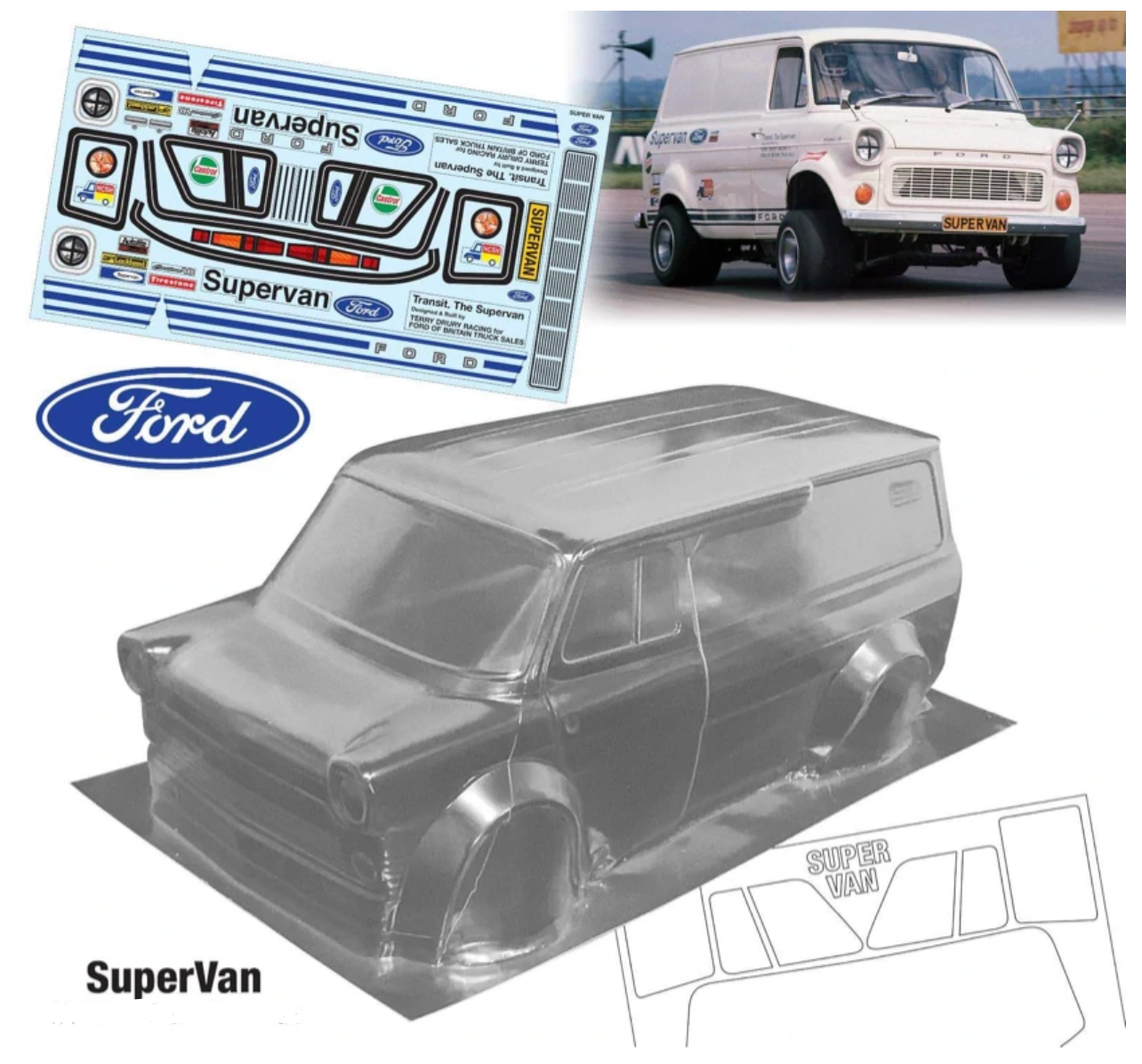 Ford Super Van M Chassis Tamiya M05 M06 M07 M08 Xpress Transit