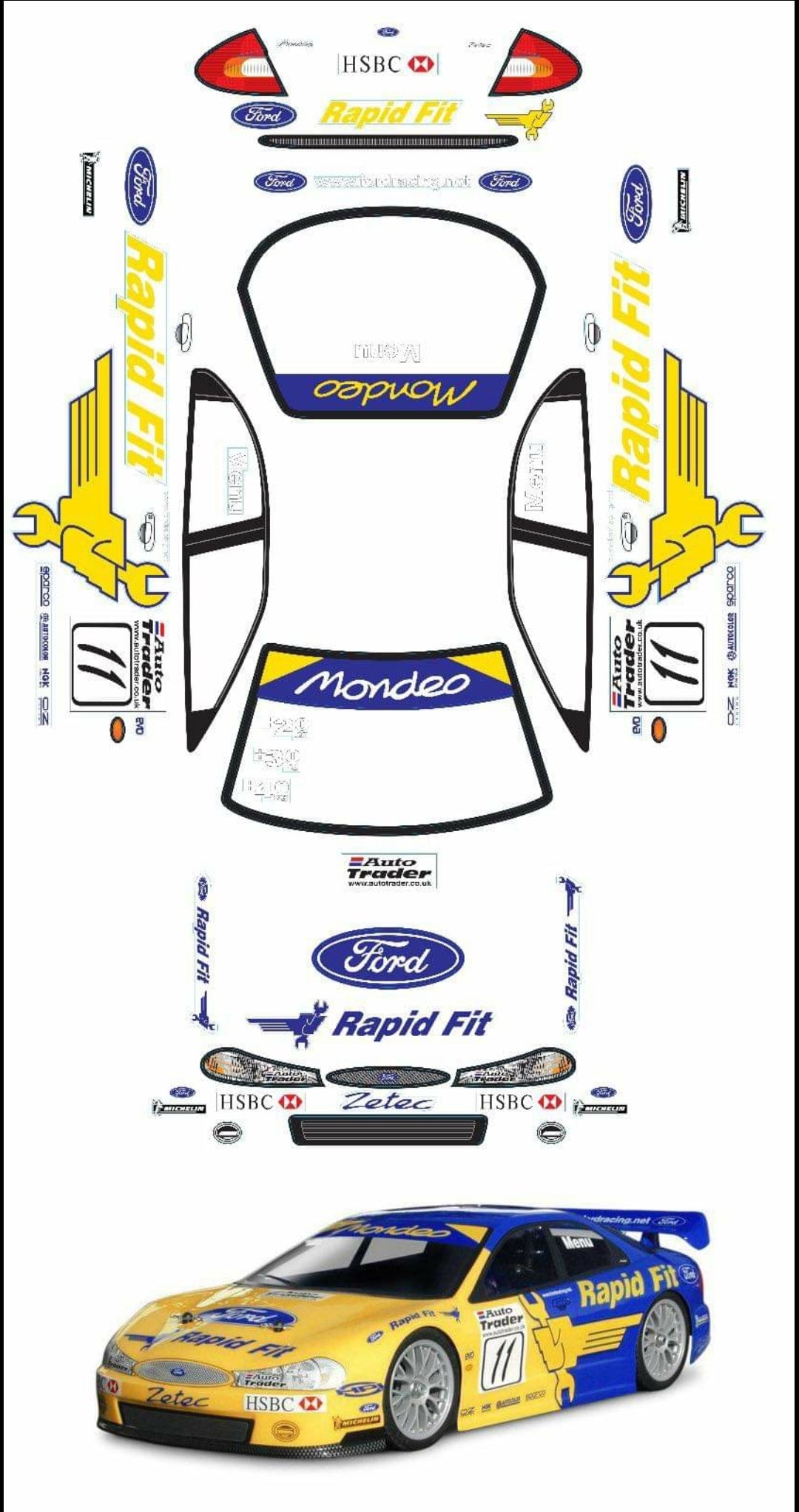 TC056 Ford Mondeo Bodyshell Kit (190mm) – L&L models