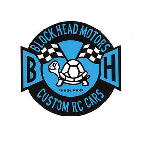 Emblem sticker [blue] BLOCKHEAD MOTORS Tamiya