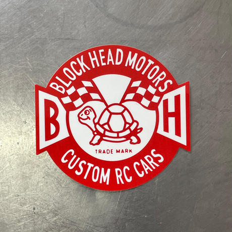 Emblem sticker [red] BLOCKHEAD MOTORS Tamiya