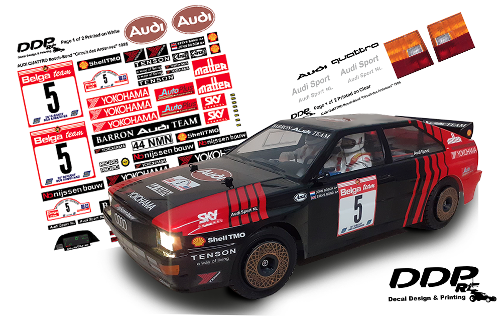 RC 1 10 Ardennes Audi quattro S1 Decals Red Black Tamiya L L DDP tt0 L L models