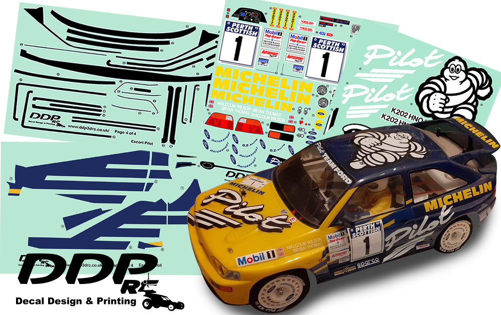 1:10 Michelin Pilot decals Ford Escort Cosworth Tamiya pre cut