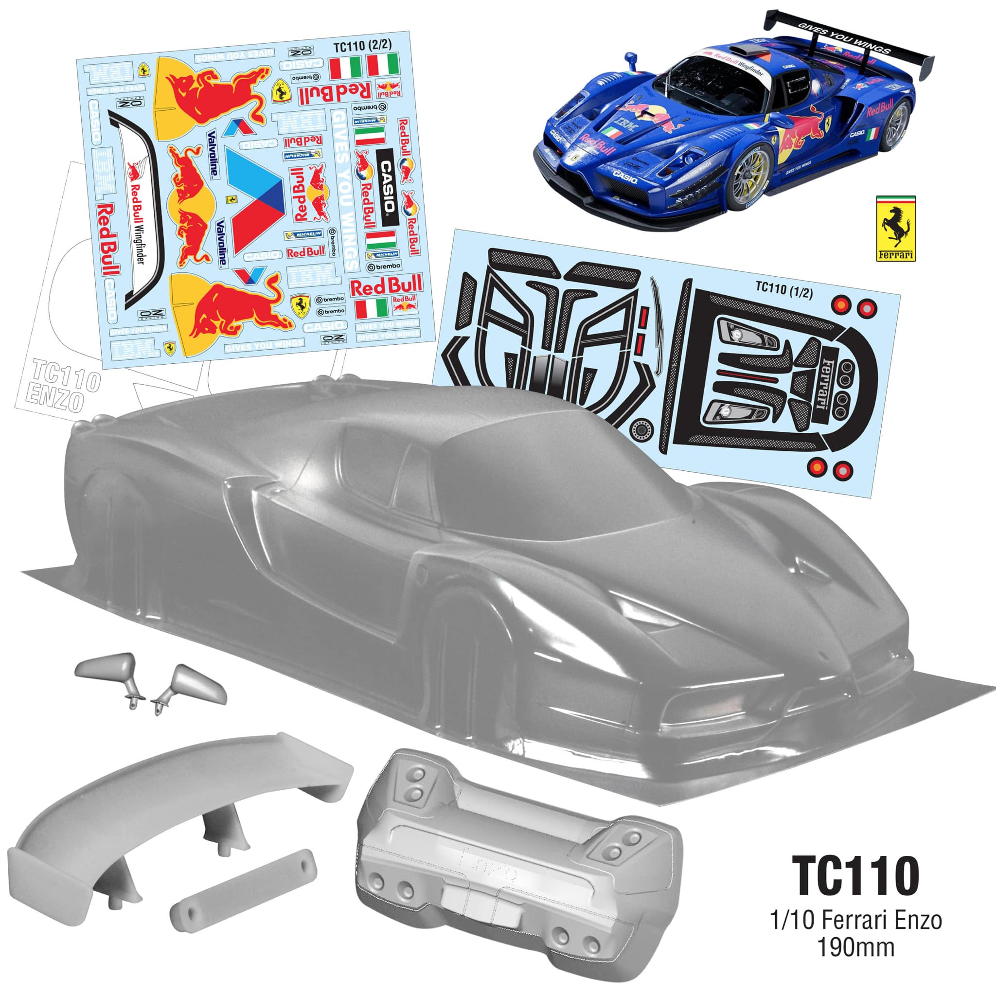 TC110 Ferrari Enzo 190mm Tamiya TT01 TT02 HPI L L models