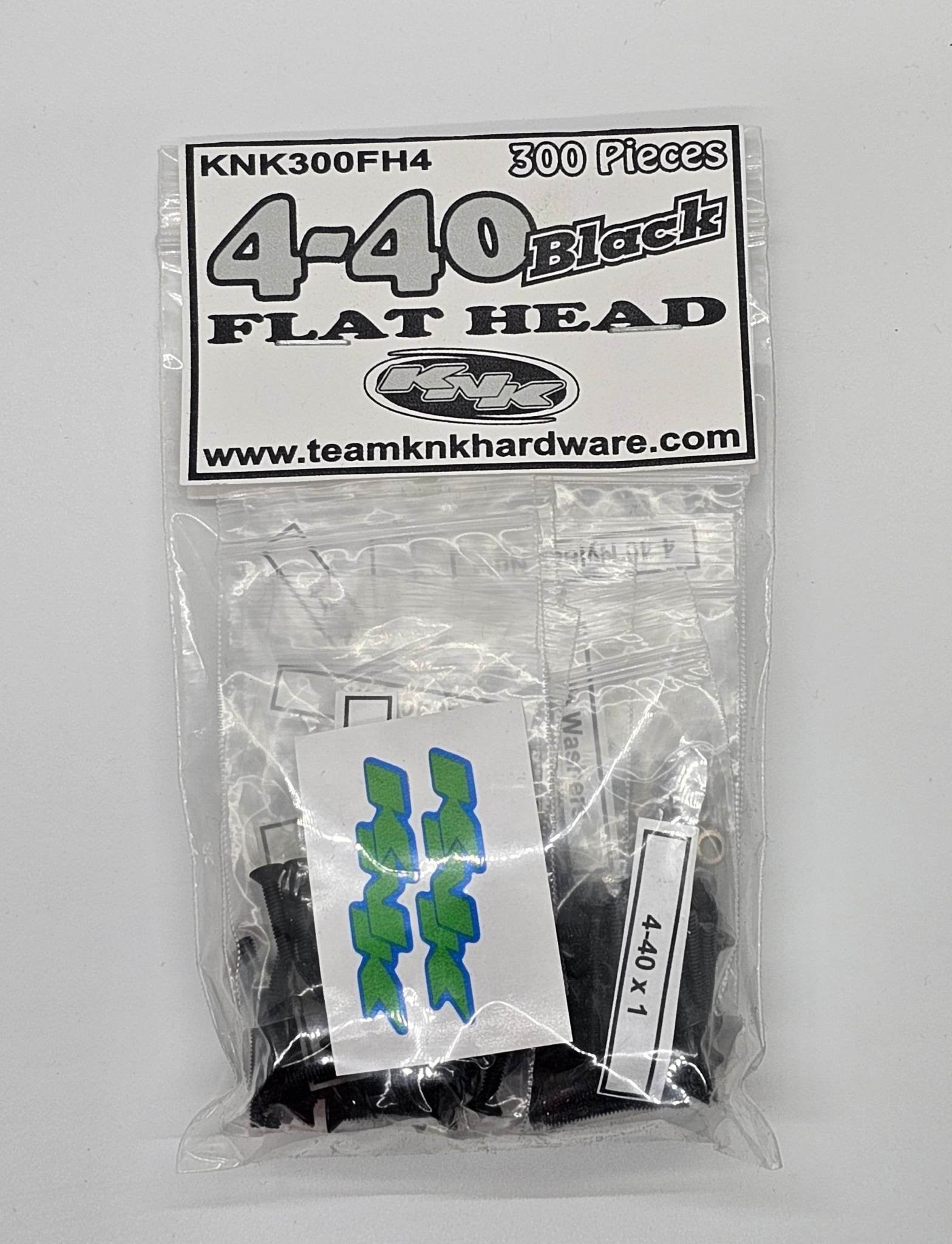 4-40 Flat Head Black Oxide Bulk Bag (300 pcs) KNKFH440BO