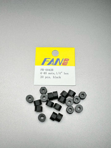 RC 10 4-40 nylon nuts 1/4 20pcs Black FR-0042B