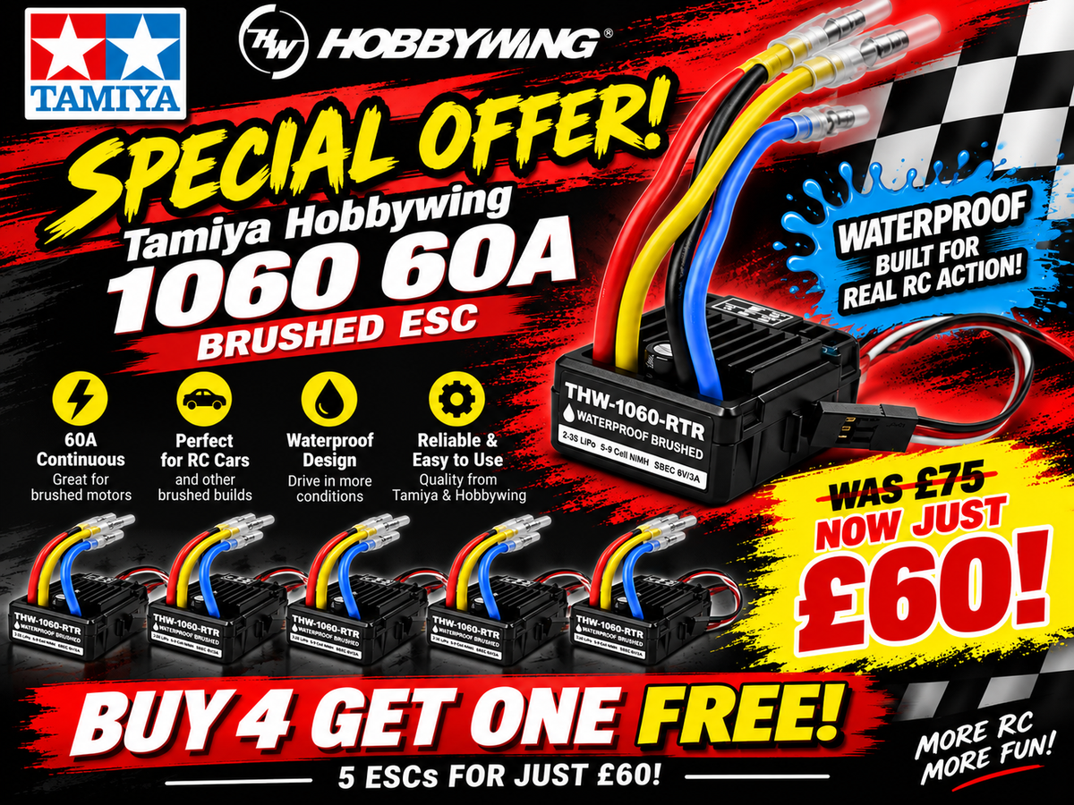 Tamiya Hobbywing 1060 60A Brushed ESC – 5 Pack Special Offer