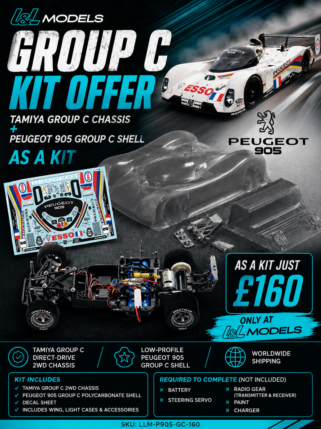 Peugeot 905 Group C – Tamiya Group C Chassis Kit – 1/10 RC
