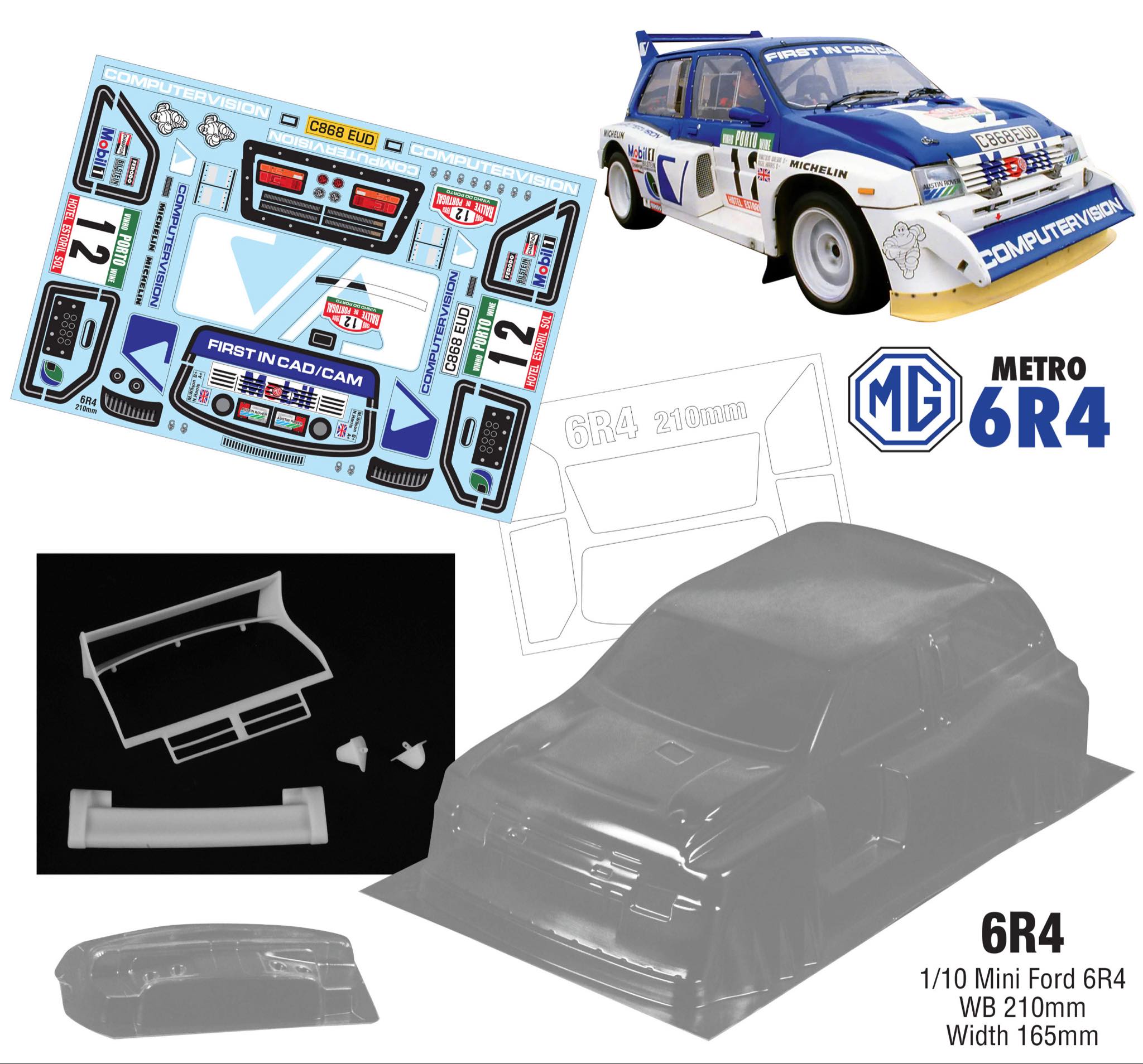 210mm Metro 6R4 Bodyshell for Tamiya M Chassis – L&L models