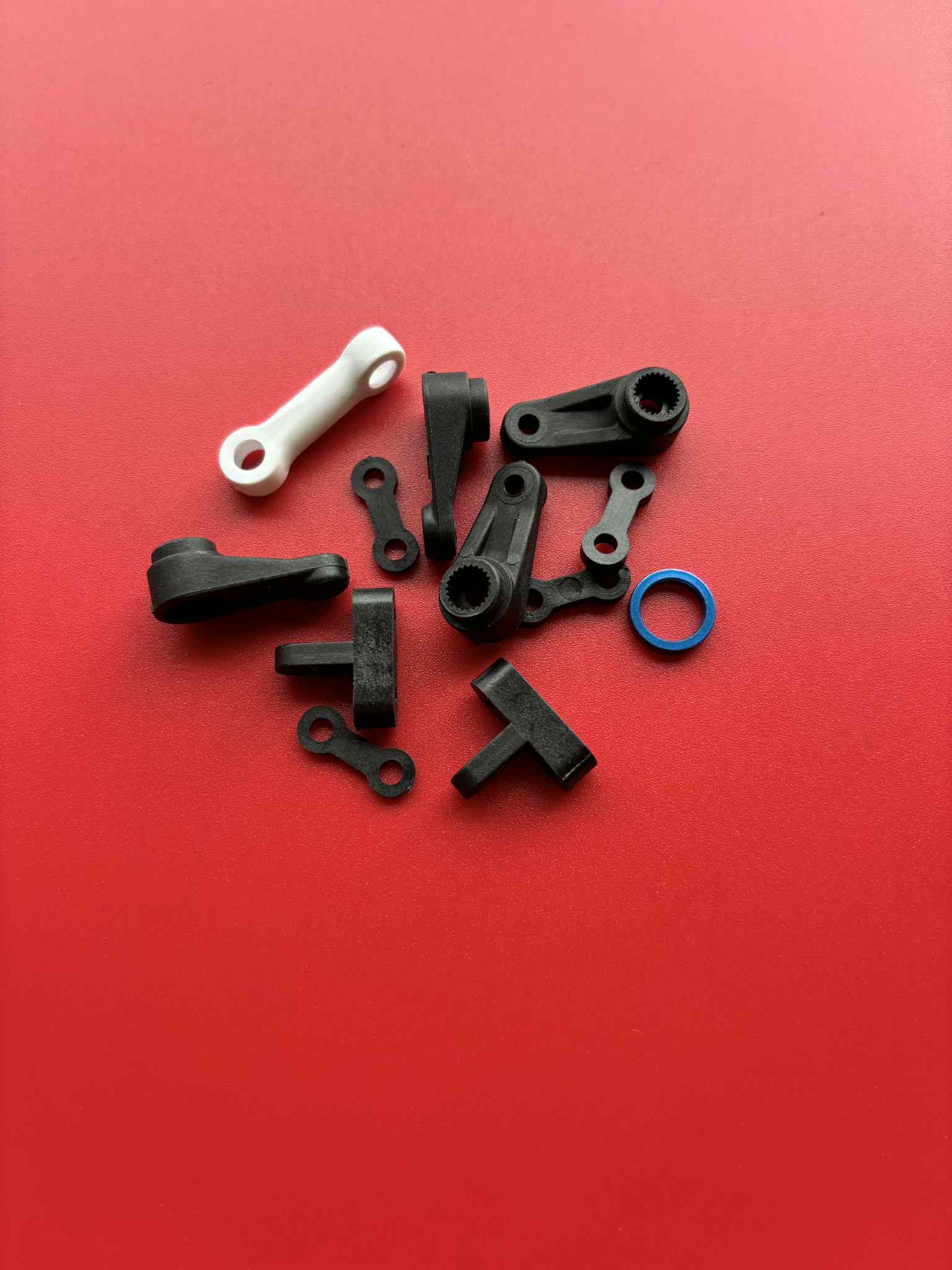 B-Five Servo Arms &amp; Fitting Spacer Kit White Arm Will Fit RC10B5