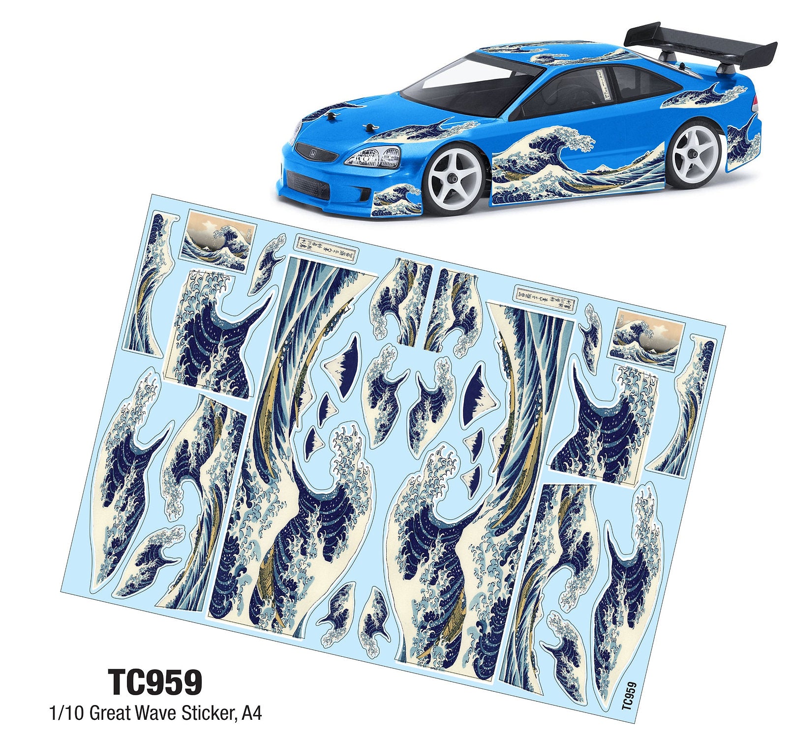 TC959 Great Wave Sticker, A4