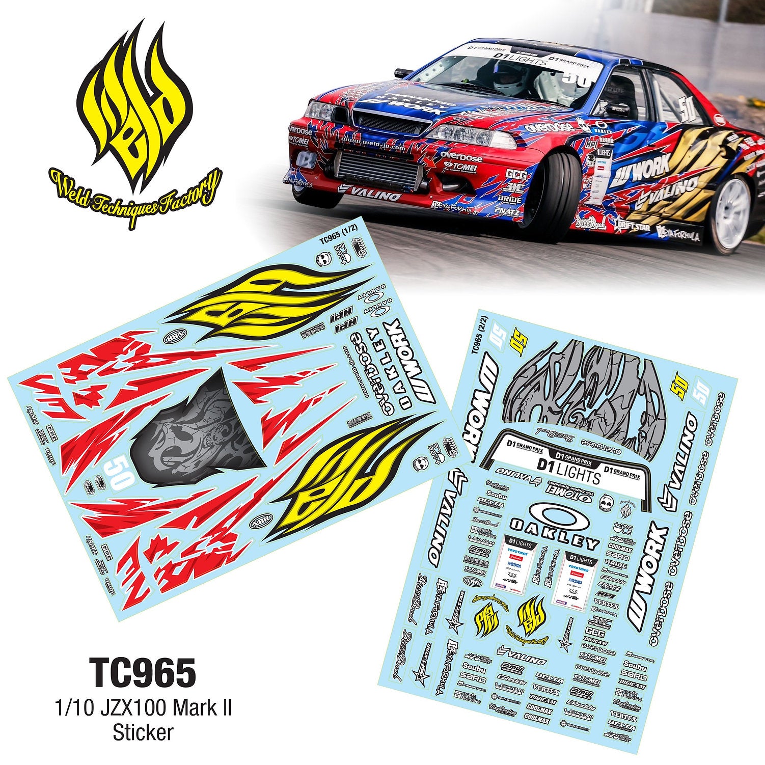TC965 1/10 JZX100 Mark II Sticker