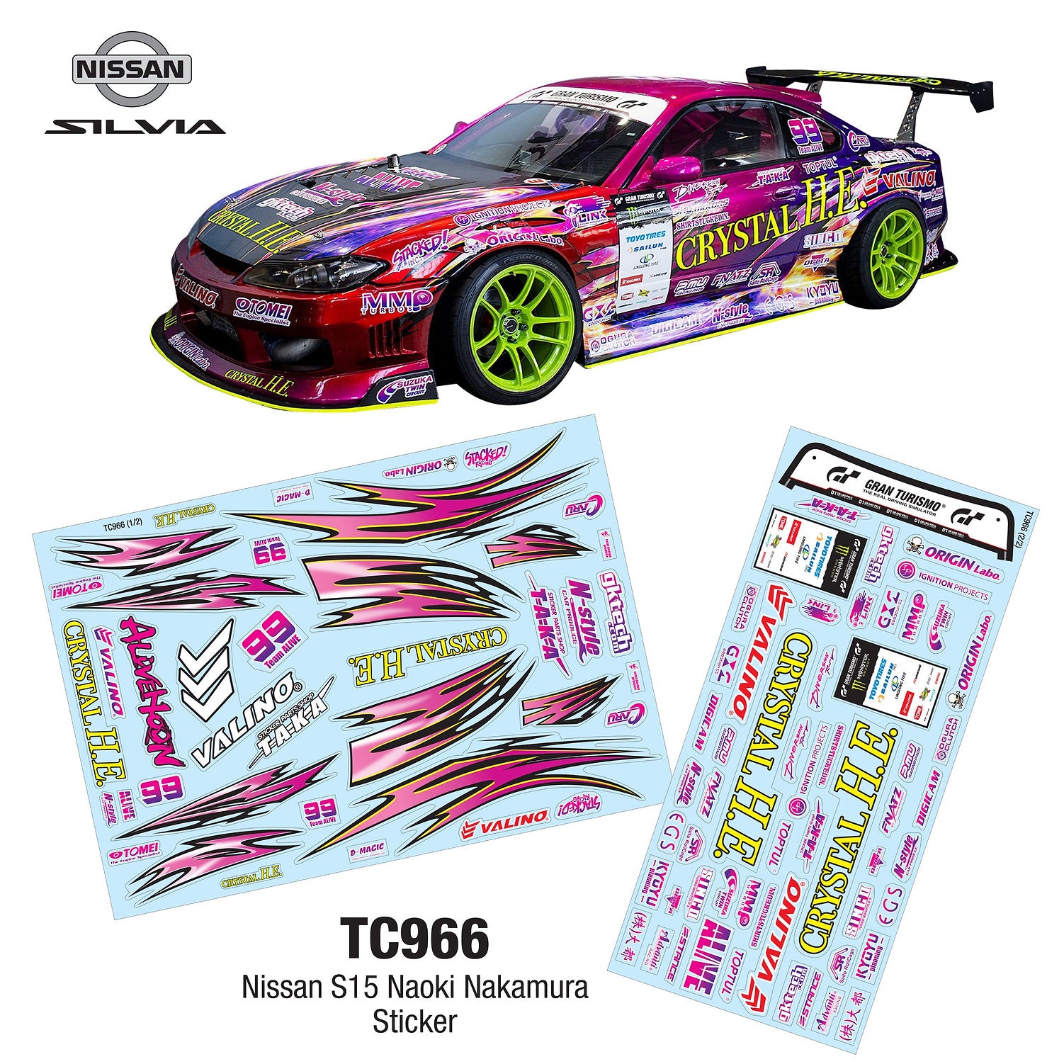 TC966 1/10 Nissan S15 Naoki Nakamura Sticker