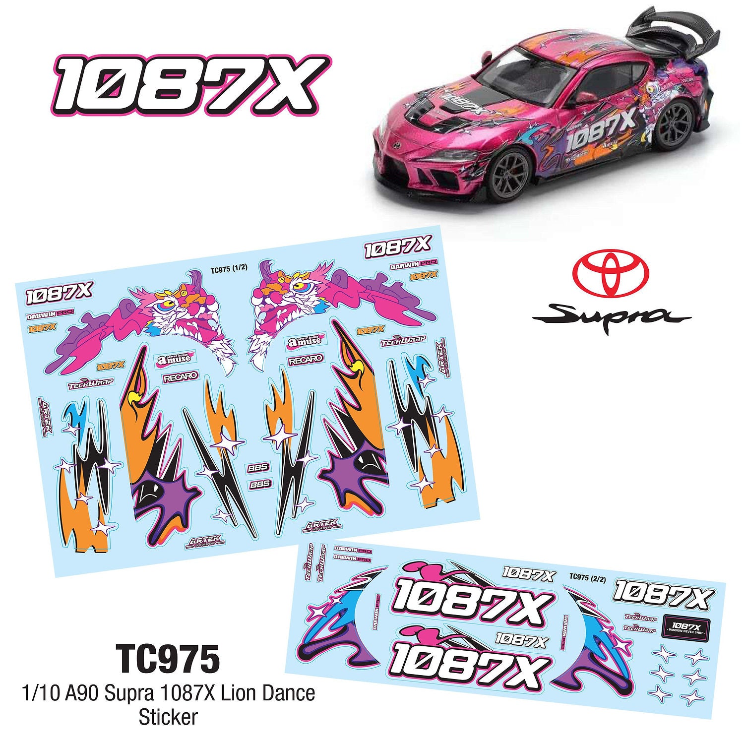 TC975 A90 Supra 1087X Lion Dance Sticker