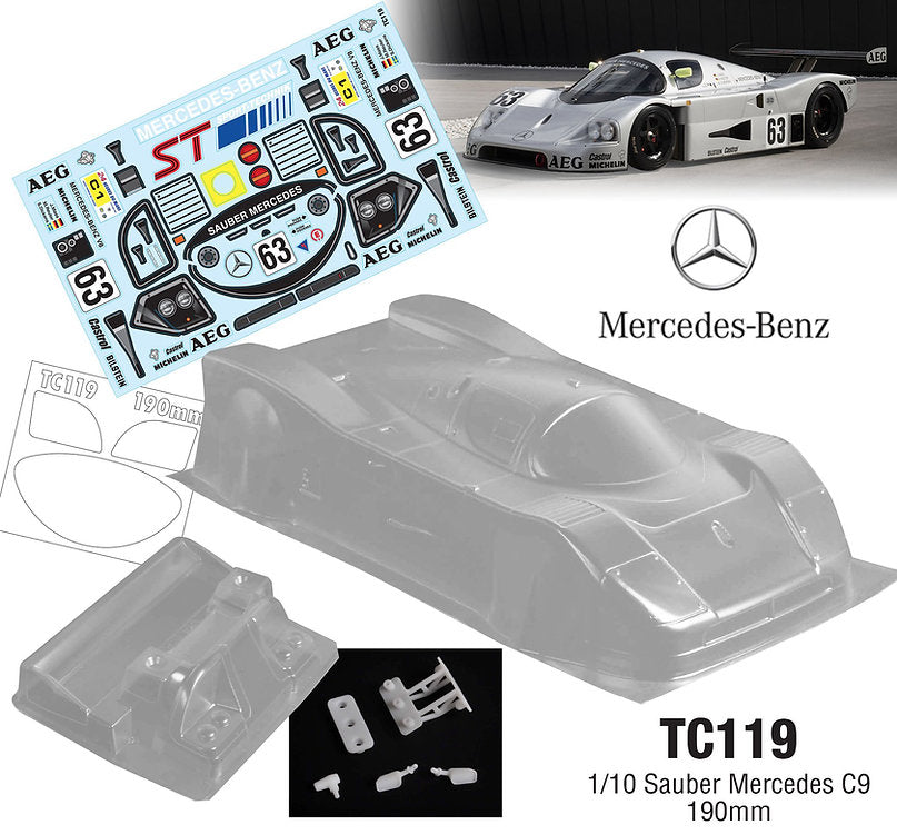 TC119 1/10 Sauber Mercedes C9, 190mm