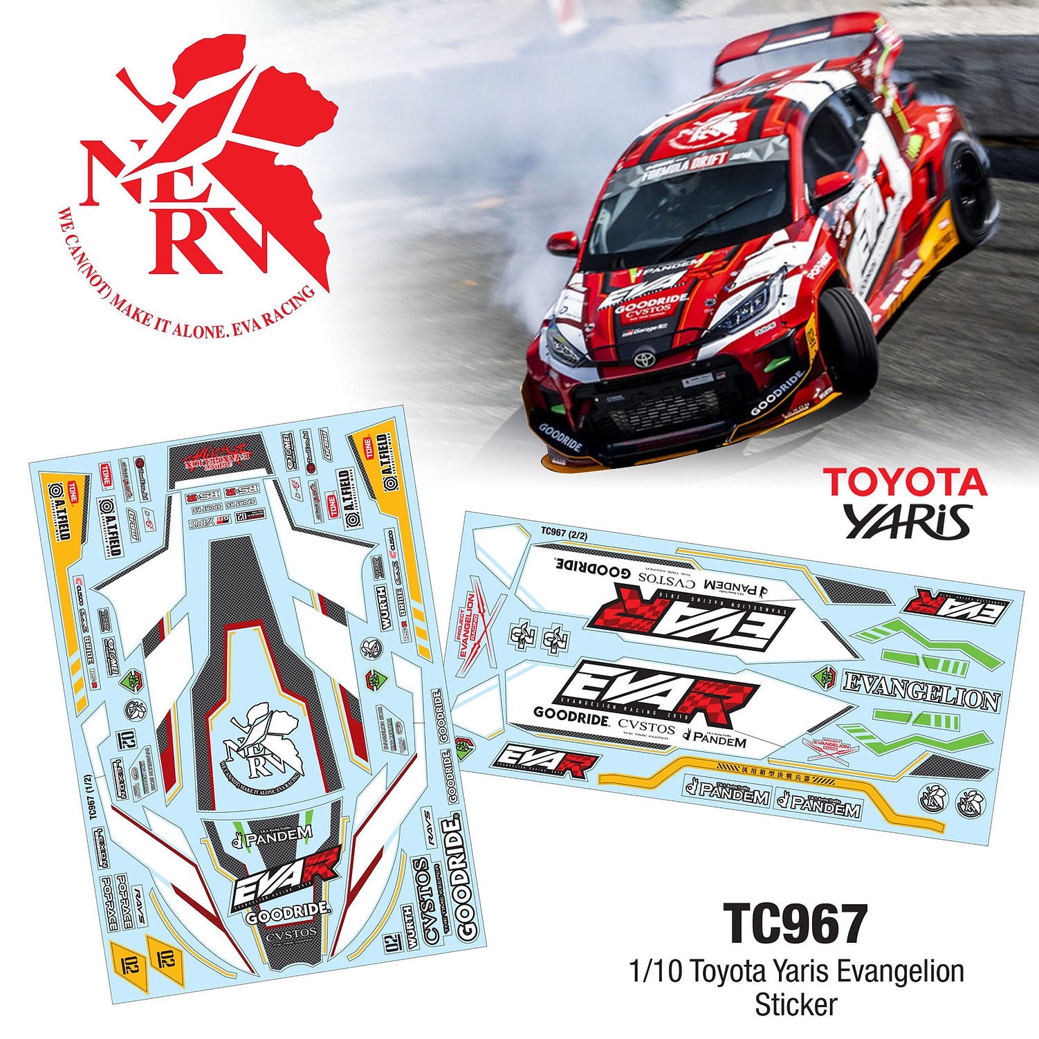 TC967 1/10 Toyota Yaris Evangelion Sticker