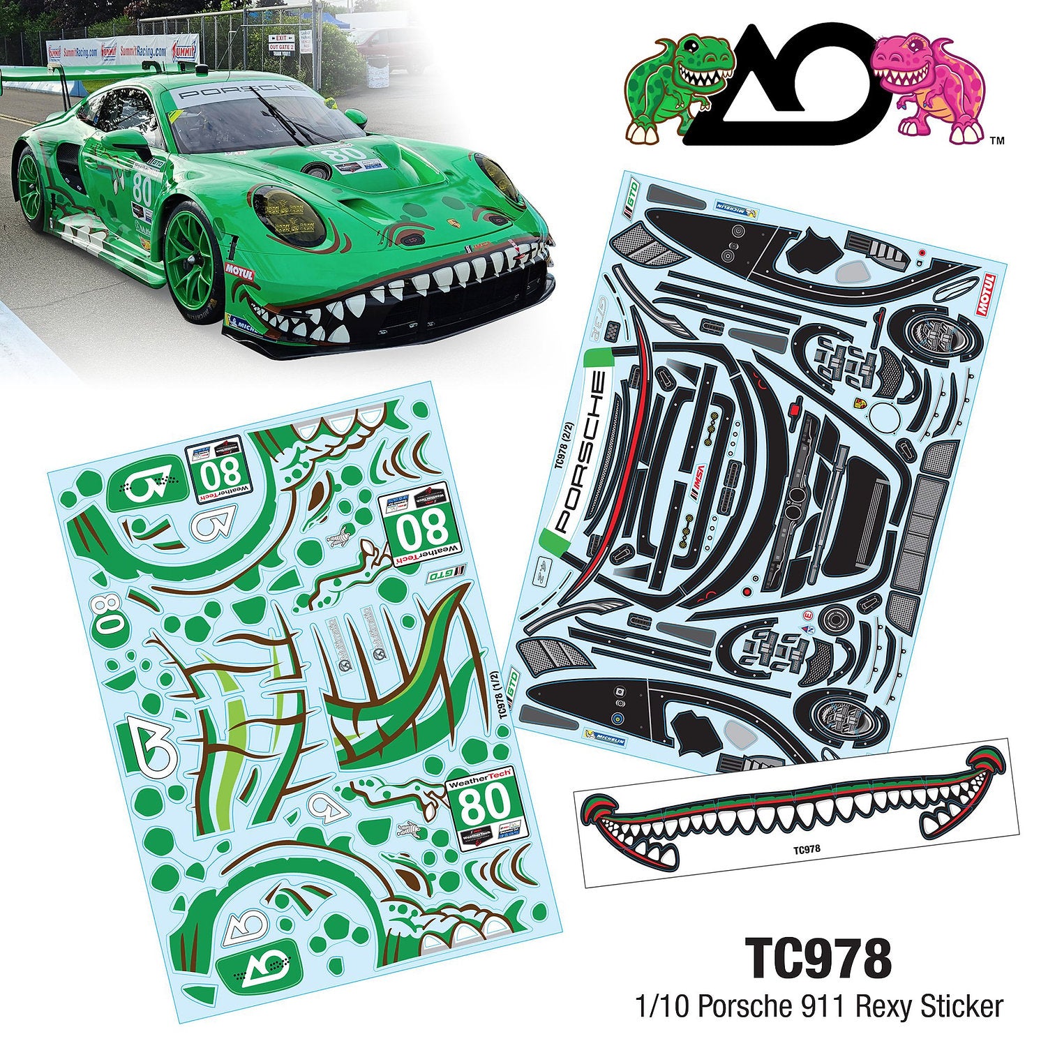 TC978 1/10 Porsche 911 Rexy Sticker