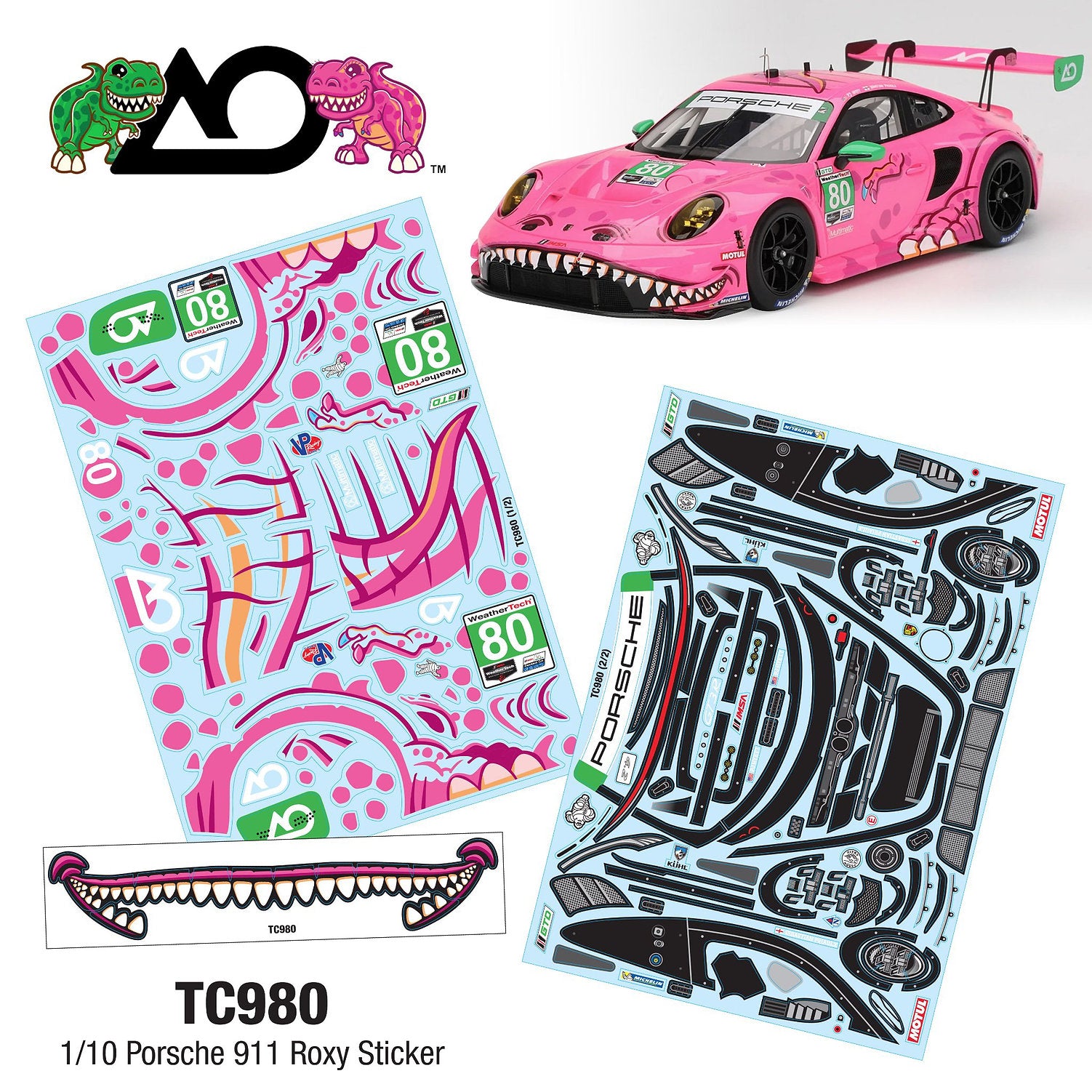 TC980 1/10 Porsche 911 Roxy Sticker